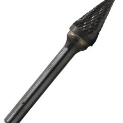 SM3 1/4" X 1" Cone Pointed End Carbide Burr 1/4" Shank