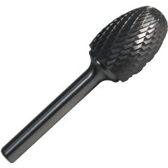 SE1x6" 1/4" X 3/8" Oval Carbide Burr 1/4" Shank 6" - OAL