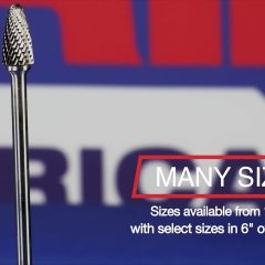 SC7NF 3/4" X 1" Cyl Radius End Carbide Burr 1/4" Shank - Aluminum - Image 7