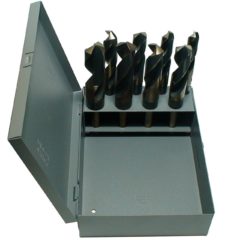 9/16"-1"x16ths 8 Piece HSS Black & Gold Reduce Shank Drill Bit Set