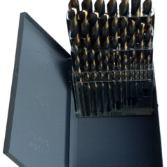 1/16"-1/2"x64ths 29 Piece Black & Gold Drill Bit Set - 3/8" Shank over 3/8"