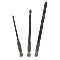 1/8"-1/4" 3 Piece Quick Change Hex Shank Drill Bit Set - Plastic Case Pouch