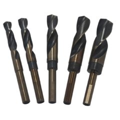 9/16"-1" 5 Piece HSS Black & Gold KFD Reduced Shank Drill Bit Set - Plastic Case Pouch
