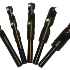 9/16"-1" 5 Piece Cobalt Reduced Shank Drill Bit Set - Plastic Case Pouch