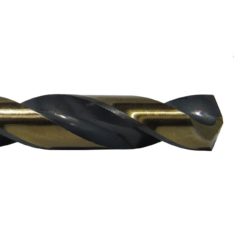 25/64" HSS Black & Gold KFD Split Point Mechanic Length Drill Bit - 3-Flat Shank Bit - Image 2