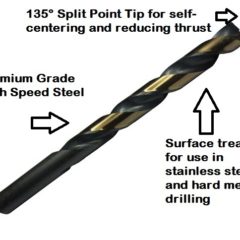1/16"-1/2"x64ths 29 Piece Black & Gold Drill Bit Set - 3/8" Shank over 3/8" - Image 2