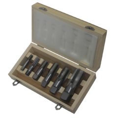 6 Piece Carbon Steel NPT Pipe Tap Set - 1/8" - 1/4" - 3/8" - 1/2" - 3/4" and 1" in Wooden Case