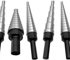 5 HSS Black & Gold Step Drill Bit Set